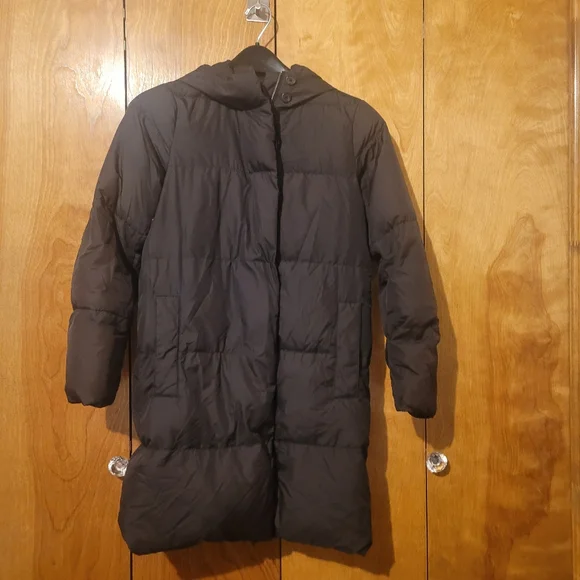 J. Crew Long Puffer Dark Brown Womens size Small  MISSING BELT - Picture 3 of 12